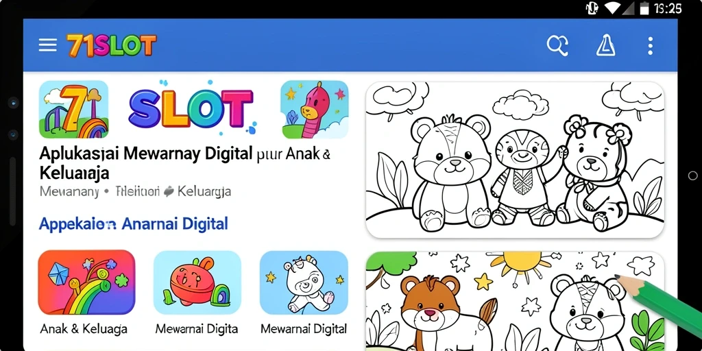 Tampilan antarmuka aplikasi 171SLOT untuk mewarnai digital.