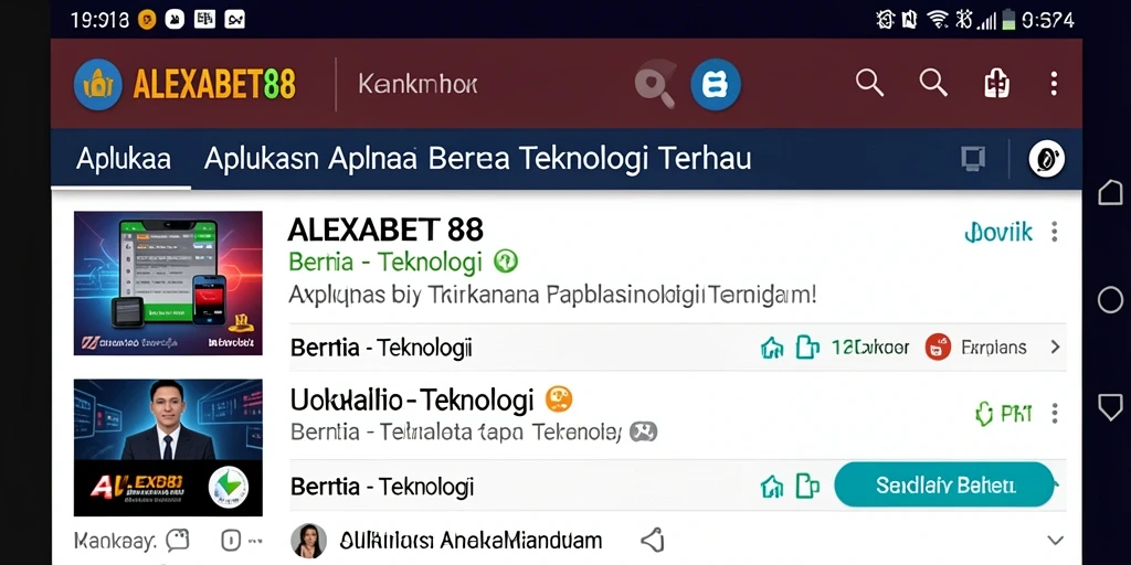 Tampilan antarmuka aplikasi ALEXABET88 yang bersih dan informatif.