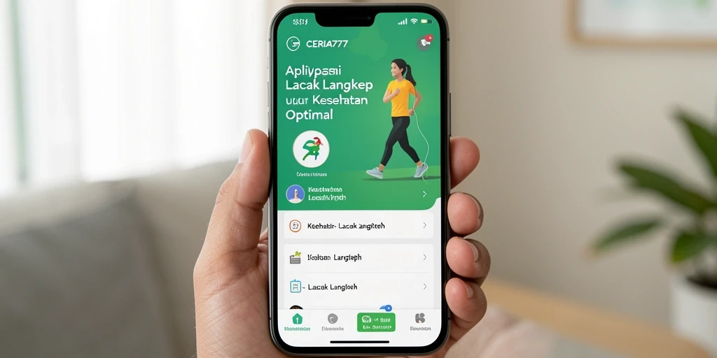 Tampilan antarmuka utama CERIA777 menampilkan data langkah dengan jelas.