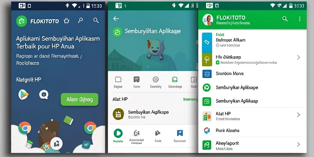 Tampilan antarmuka aplikasi FLOKITOTO yang memungkinkan penyembunyian aplikasi.