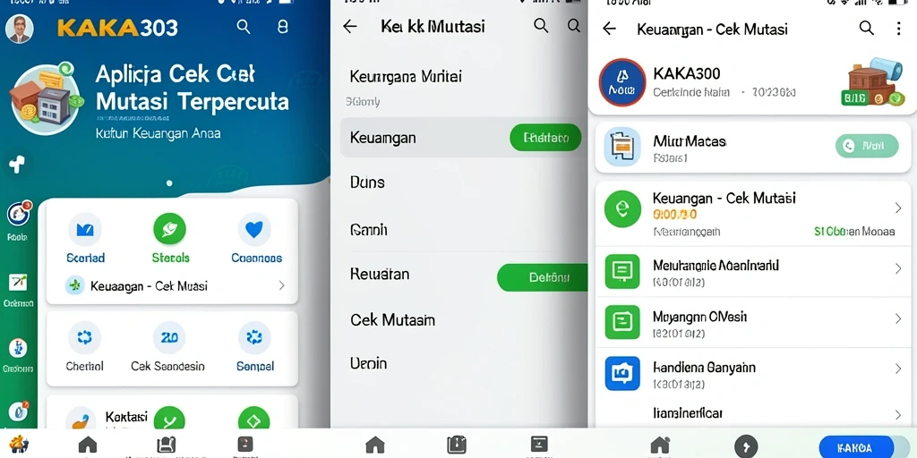 Tampilan antarmuka aplikasi KAKA303 untuk cek mutasi keuangan.