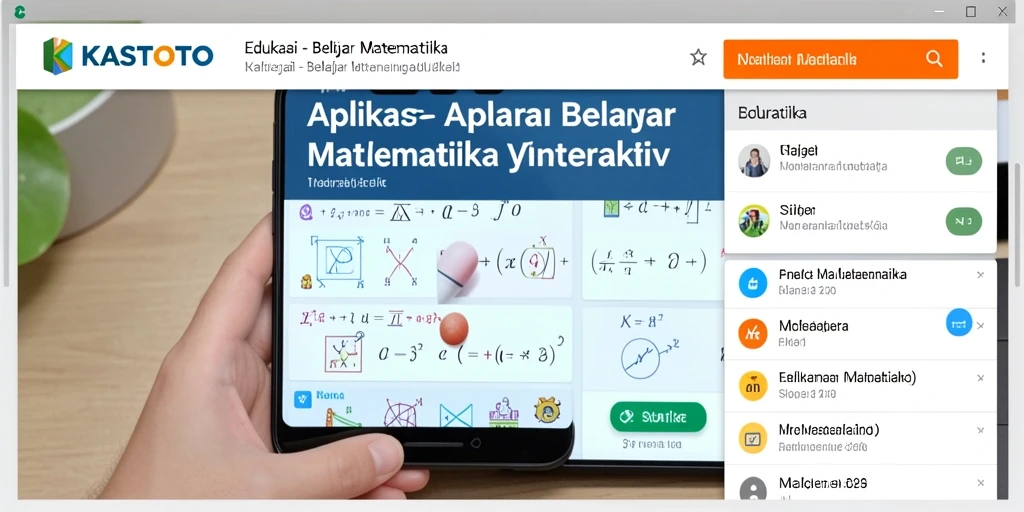 Antarmuka KASTOTO yang ramah pengguna untuk belajar matematika.