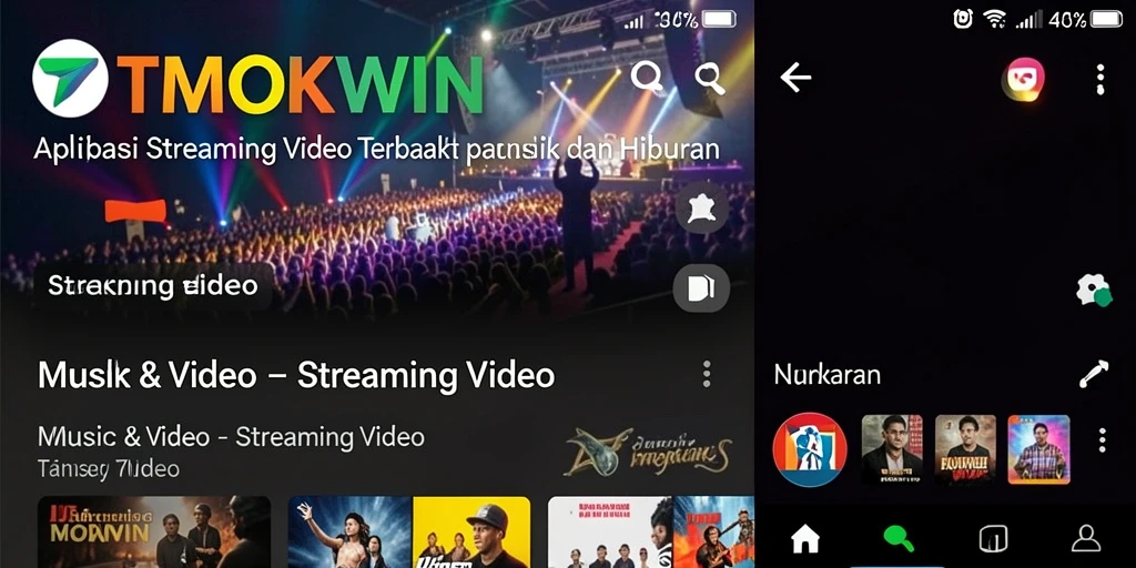 Tampilan antarmuka intuitif dan nyaman TMOKWIN untuk Streaming Video.